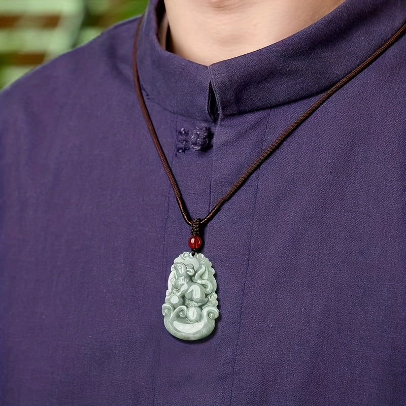 [Trendy Option] Embrace your Chinese zodiac with a gorgeous pendant made of natural stone. Pick from Rat, Ox, Tiger, Rabbit, Dragon, Snake, Horse, Sheep, Monkey, Chicken, Dog, or opt for a full set of Chinese zodiac pendants. Stay fashionable and stylish!