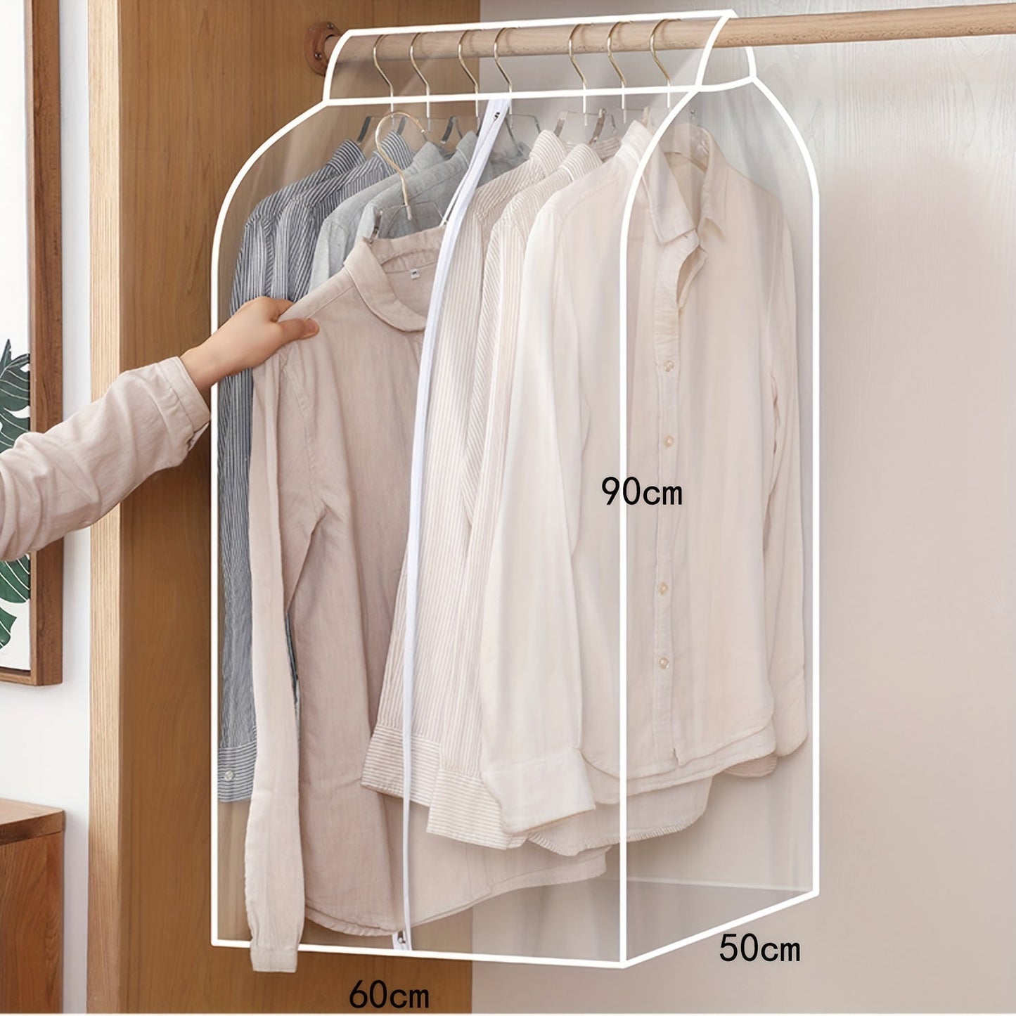 Oversized Transparent Hanging Garment Bag - Perfect for Closet Organization and Storage of Coats, Suits, Dresses and More! Bottom Closed Clothing Cover to Protect Your Wardrobe. Frame Not Included.