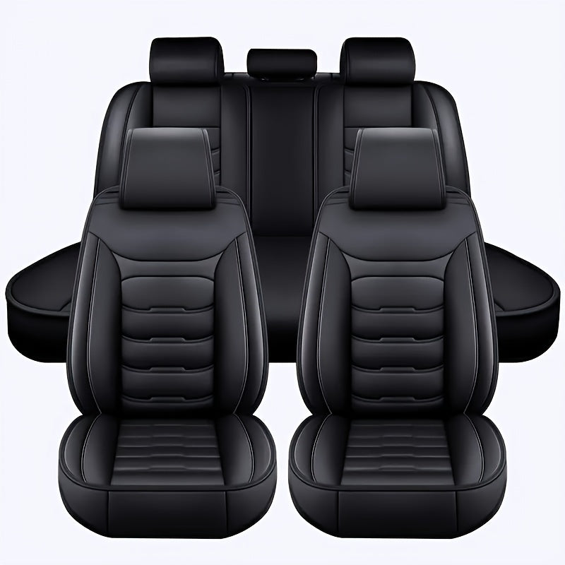 5-Seat car seat covers made of faux leather, resistant to scratches and wear, suitable for SUVs and sedans all year round.