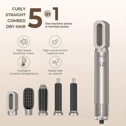 UKLISS 5 in 1 Blow Dryer Brush, 220V with European Standard Plug, 900W, Detachable hot air brush curling iron, negative ion air curling styler, hair styling tool with replacement brush head