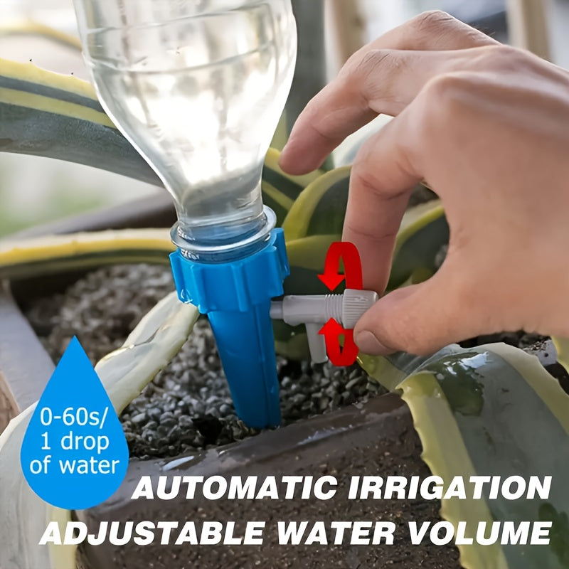 Water 20 Automatic Flower Watering Devices with Self-spraying Nozzle and Adjustable Control Valve Switch for Outdoor and Vacation Plant Care.