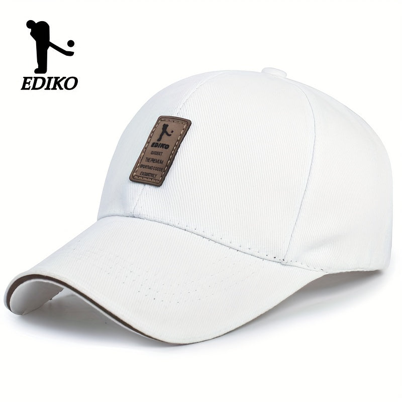 EDIKO Unisex Baseball Cap in Black, 100% Breathable Sun Protection, Casual Outdoor Golf Cap, Hand Washable