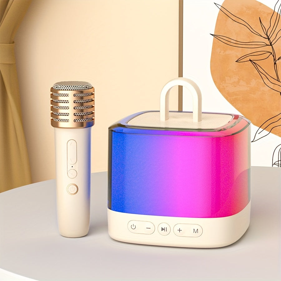 K32 Mini Karaoke Machine with Wireless Microphone and Party Lights, a Gift for Birthday.