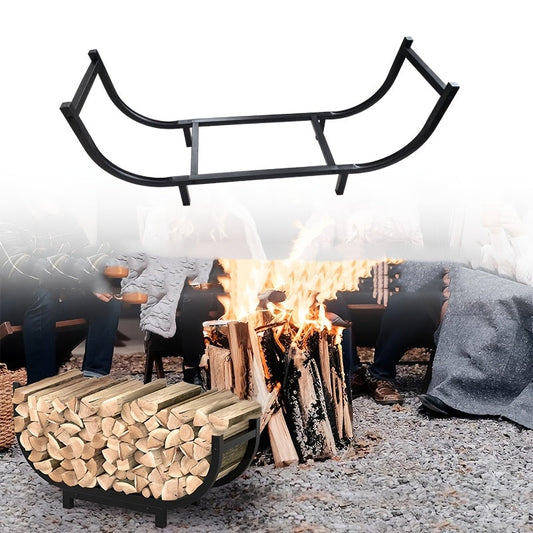 Durable Wrought Iron Firewood Rack - Ideal for Both Indoor and Outdoor Use, Convenient Storage Solution for Wood, Great for Keeping Your Home Warm and Improving Air Quality