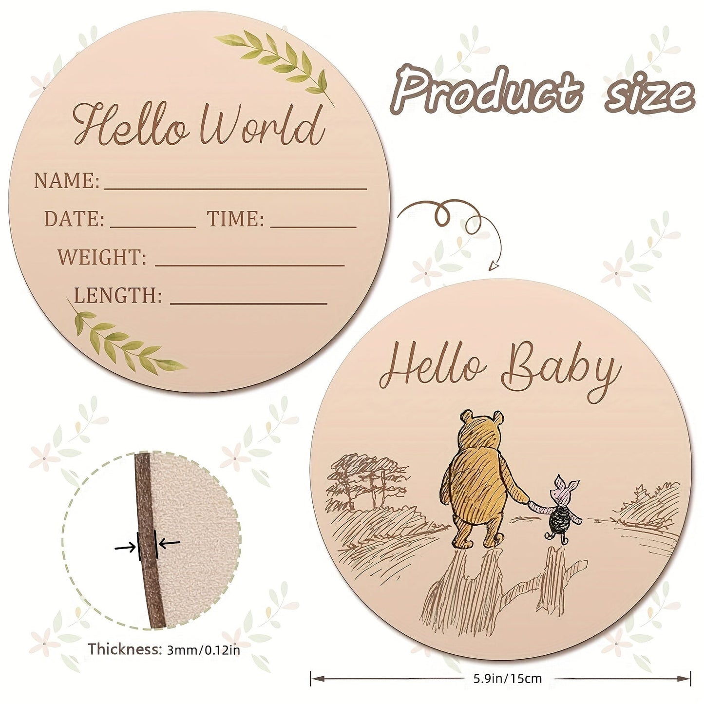 Welcome Earthlings - Universally pleasing announcement plaque. Crafted from sustainably-sourced solid wood. Ideal for capturing your first moments together and adding a touch of charm to any nursery.