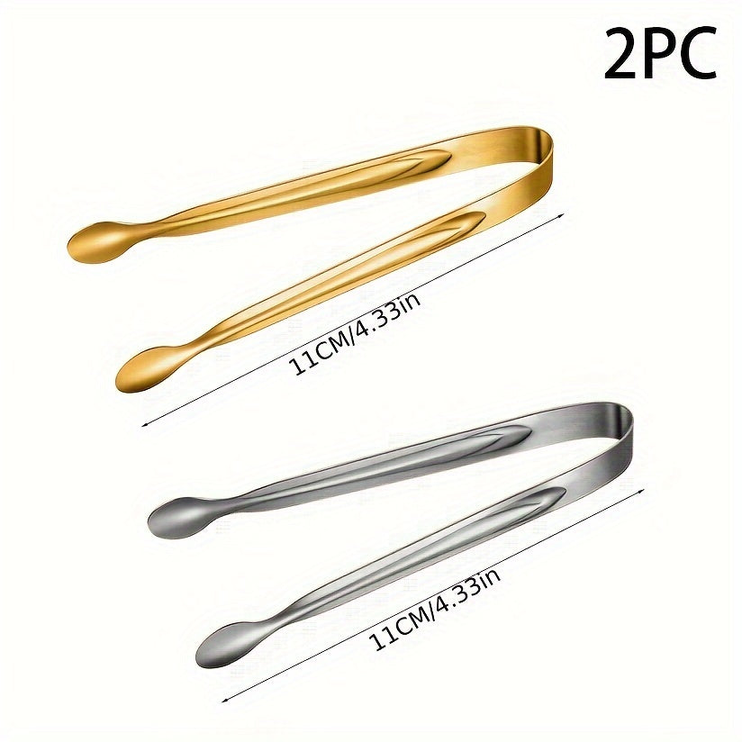 10/12 Stainless Steel Mini Tongs for Serving, Appetizers, Sugar, Ice. Perfect for Buffets, Bars, Cafes, BBQ Tables, or Kitchen. Versatile Catering Tool.