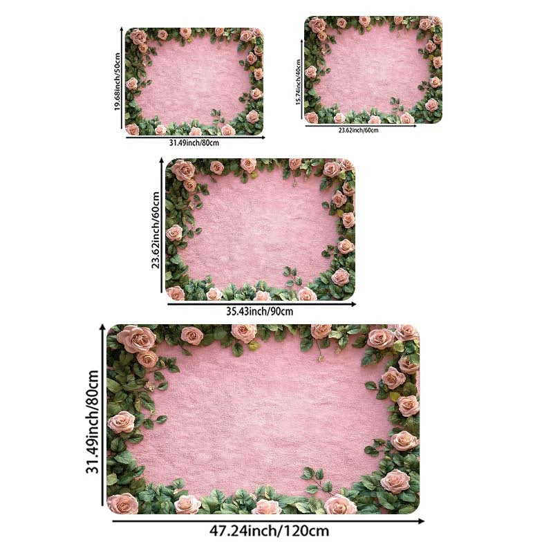 Polyester Doormat with Floral Design, Machine Washable, Non-Slip, 8mm Thick, Decorative Indoor Entrance Mat in Rectangle Shape for Kitchen, Living Room, Bedroom.