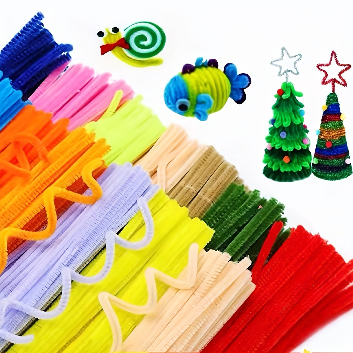 100 pieces of multicolor twist sticks for DIY handmade hair accessories.