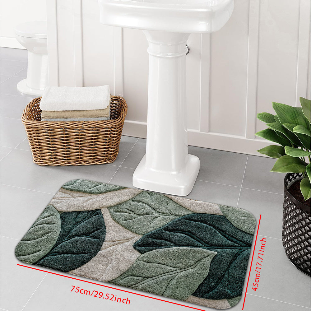 1pc Leaf Pattern Door Mat - Non-Slip, Quick-Dry, Ideal for Home Decor, Machine Washable