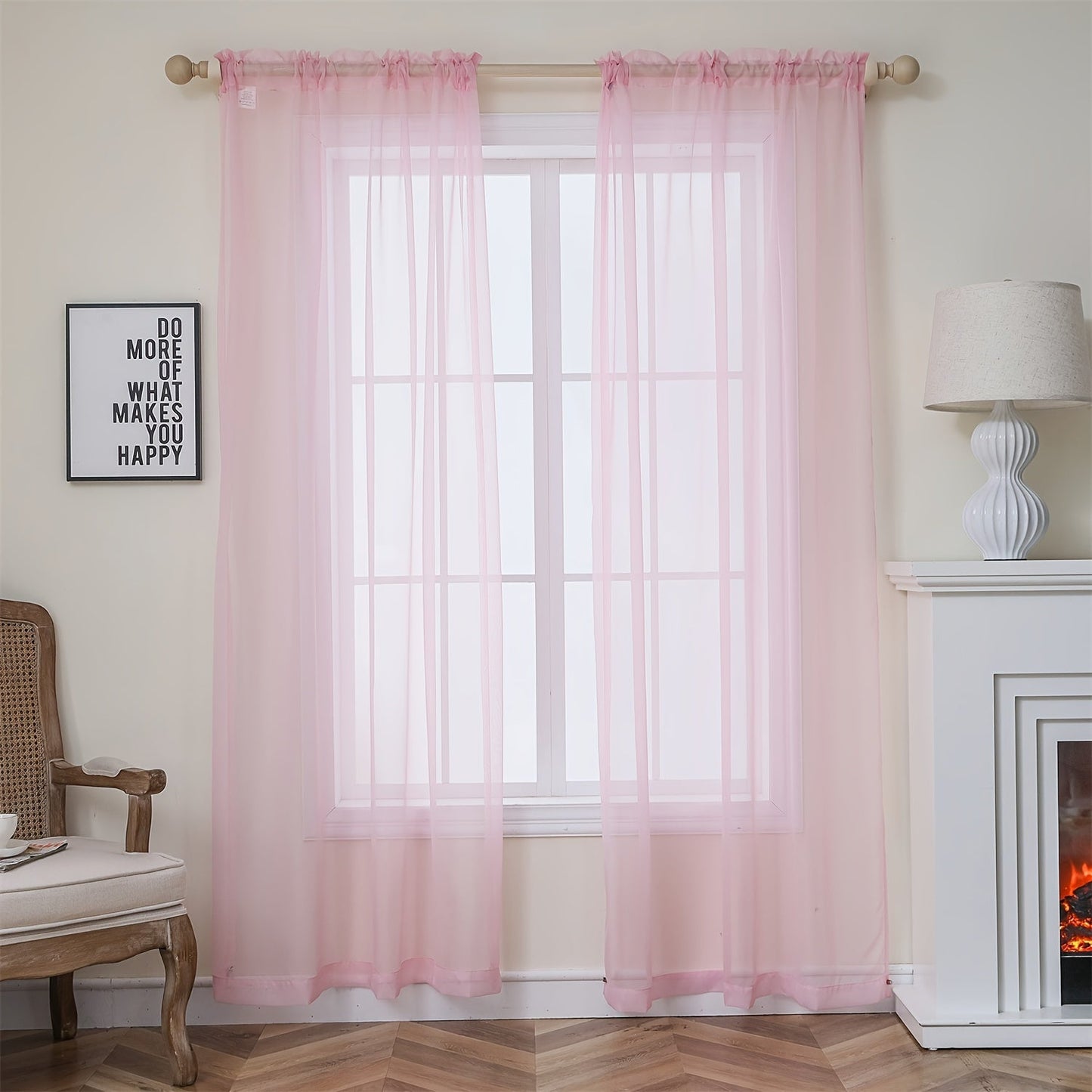 [Top Pick] Add a touch of elegance to your home with these stylish terylene gauze curtains. The two-piece set features a semi-transparent design in a plain color, perfect for creating a breathable and lightweight atmosphere in any room. Hang them with