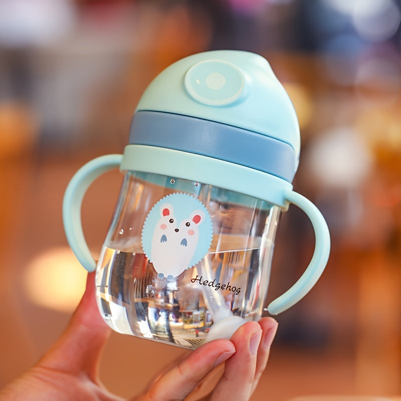 250ml Cartoon Print Kids Drinking Mug with Straw, Durable Leak-Proof Plastic, BPA-Free, Easy to Carry and Clean