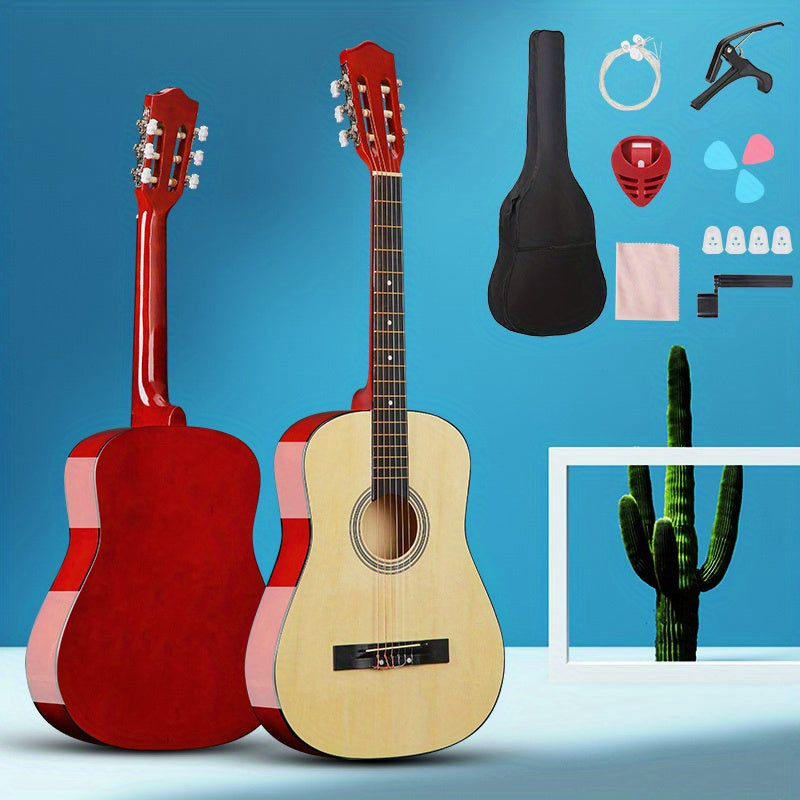 30/38 Inch Classical Acoustic Guitar Kit for Adults and Teens, Includes Picks, Bag, Case, and Accessories - Perfect for Beginners.