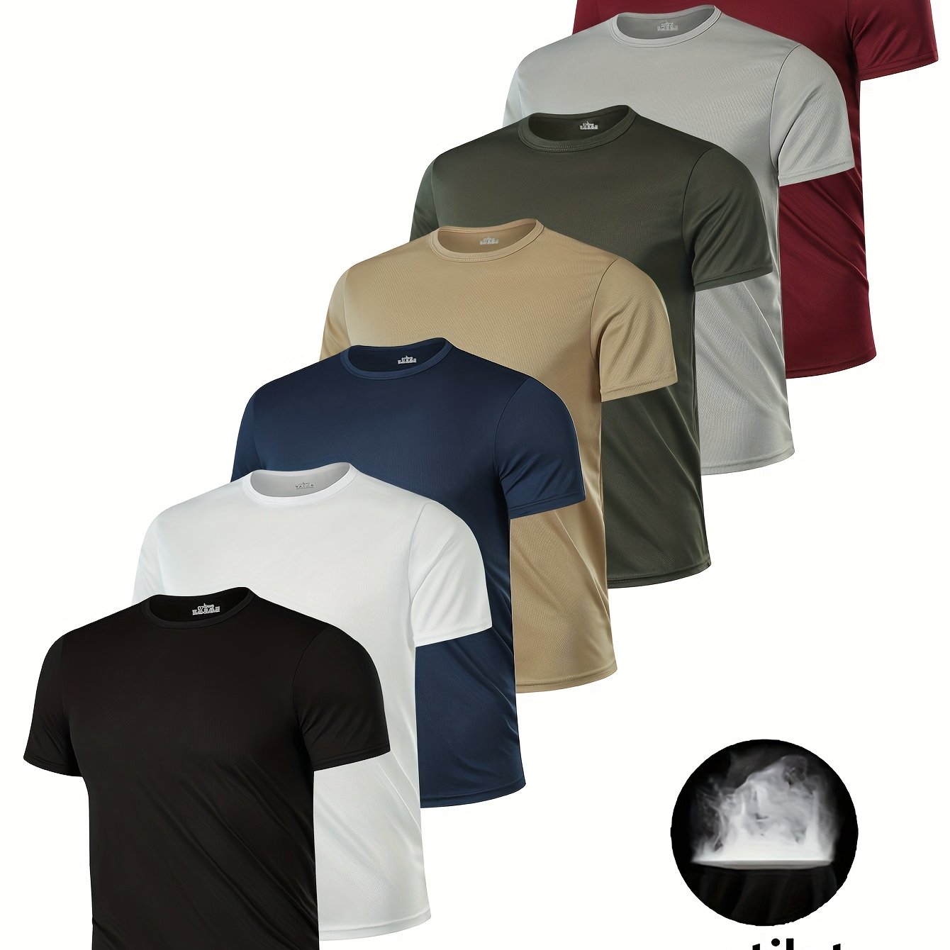 Men's short sleeve sports shirt set with quick-drying material