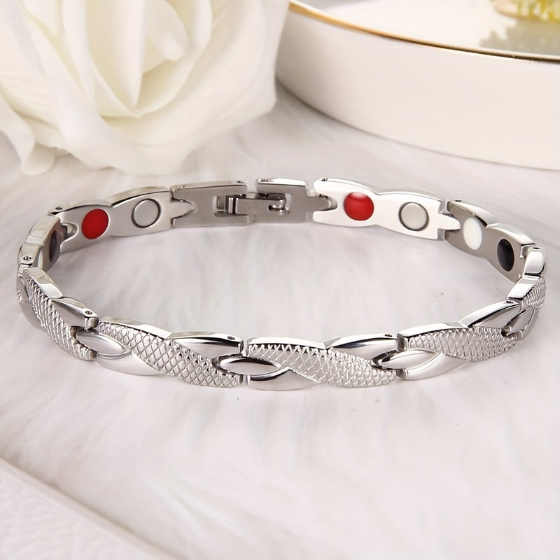 Women's Ultra Strength Titanium Magnetic Bracelet, Adjustable Length with Sizing Tool.