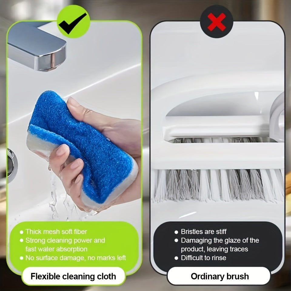 Versatile Cleaning Brush with Swivel Head and Long Handle - Medium Firmness Sponge Scrubber for Bathroom, Kitchen, Car, and Wall Tiles. No Electricity Required, Comes with Various Components.