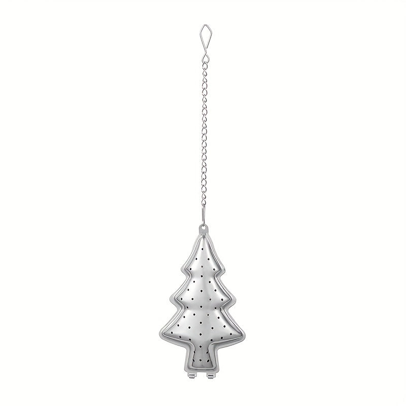 Festive Christmas Tree-Shaped Stainless Steel Tea Infuser - Ideal Loose Leaf Tea Strainer for Holiday Celebrations, Tea Parties, and Gifts - Includes Chain for Easy brewing and Tea Gifts