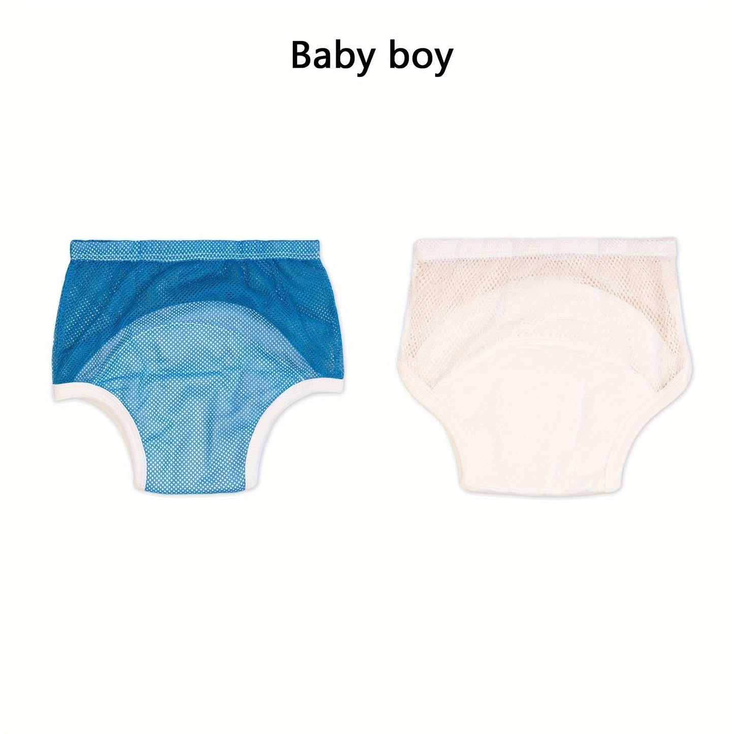 Set of 2/4 Breathable Mesh Potty Training Pants for Baby Boys - Plain Design Reusable Diaper Pants Perfect for Halloween and Christmas Gifts