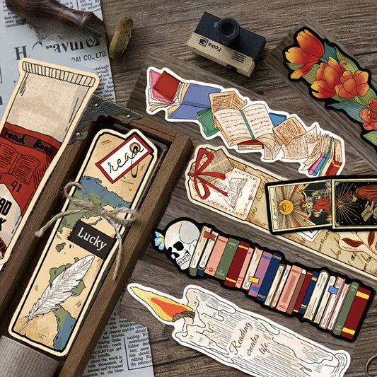 30 vintage reading-themed bookmarks by GUTBD - perfect gift for book lovers.