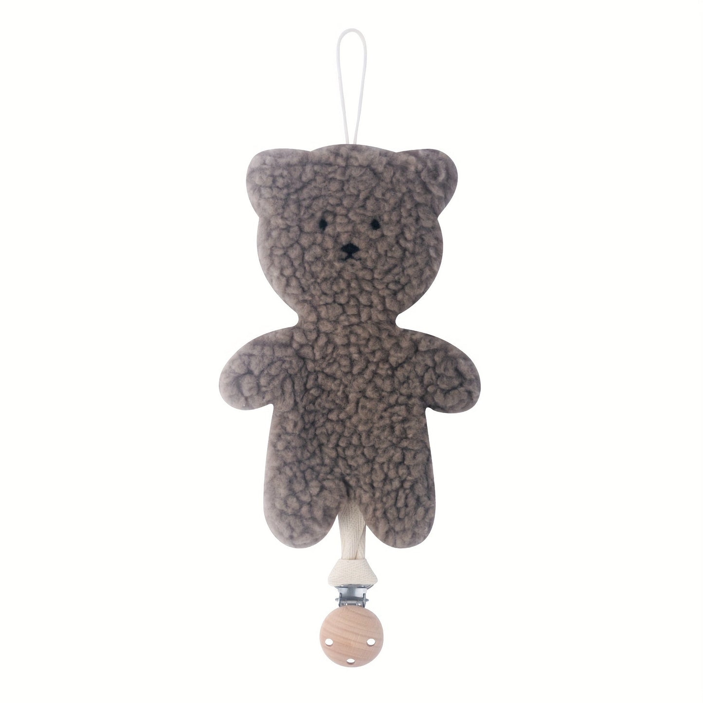 Adorable Cartoon Pacifier Chain with Soft Plush Bear Design, Pacifier Holder, and Clip