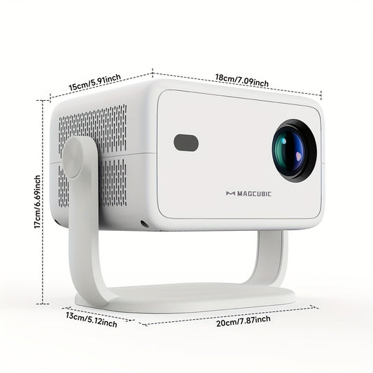 Magcubic L018 Portable Projector: 1080P HD, 650ANSI Brightness, Android 11, 360° Adjustable, Auto Focus/Keystone Correction, Dual Band WiFi, Voice Control, Energy Saving, Cinema-Like