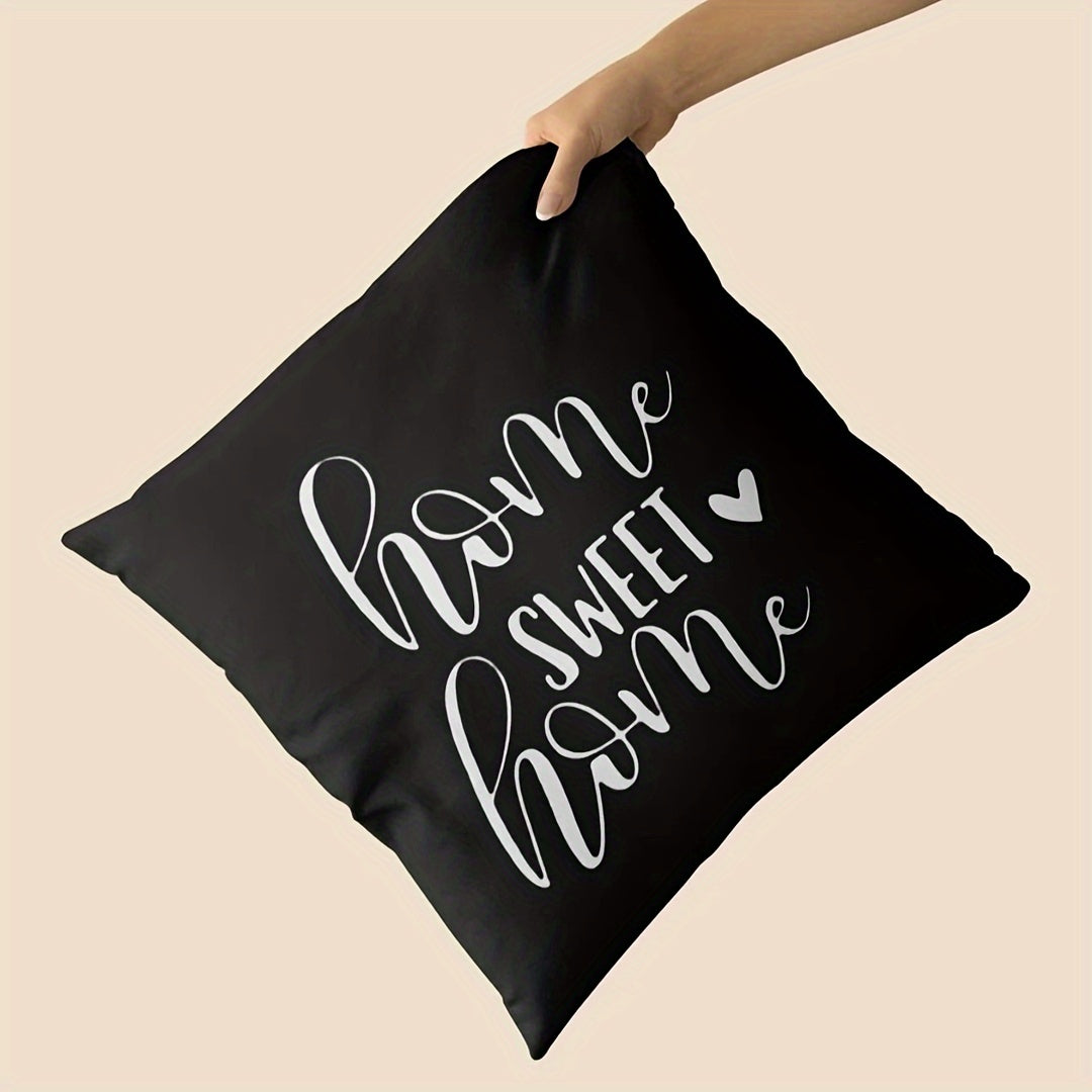 Modern Throw Pillow Case featuring a 1-piece letter graphic design, suitable for use on sofas, in the living room, or as home decor. Dimensions: 45.72x45.72cm. Filler not included.