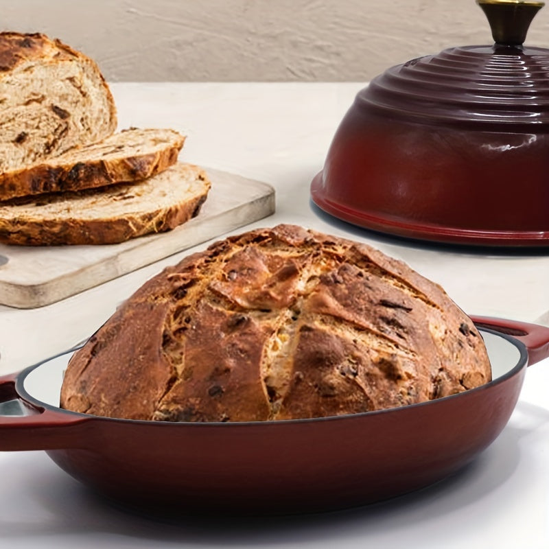 Top-of-the-line 11-Inch Dutch Oven Made from Enamel-Coated Cast Iron - Featuring a Non-Stick Surface, Ideal for Baking Homemade Bread & Sourdough, Great for Both Home and Professional Kitchens