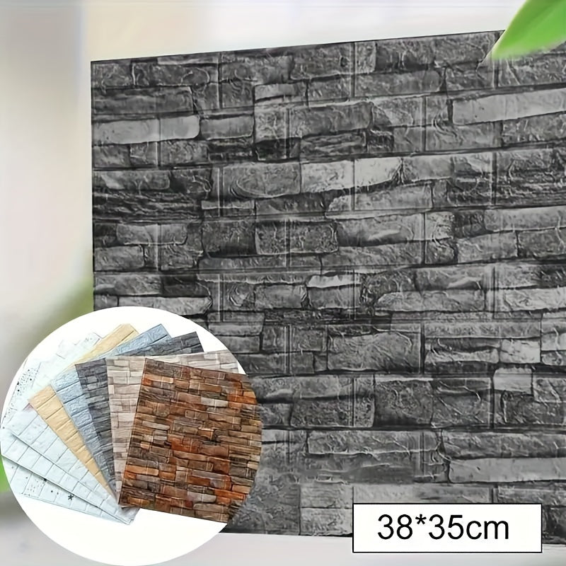 20/40pcs 3D Brick Foam Wall Stickers- Self-Adhesive, Waterproof Peel and Stick Tiles for Kitchen, Bathroom, Living Room, Hallway. Easy to Install, Clean and Customize with Adjustable Grout