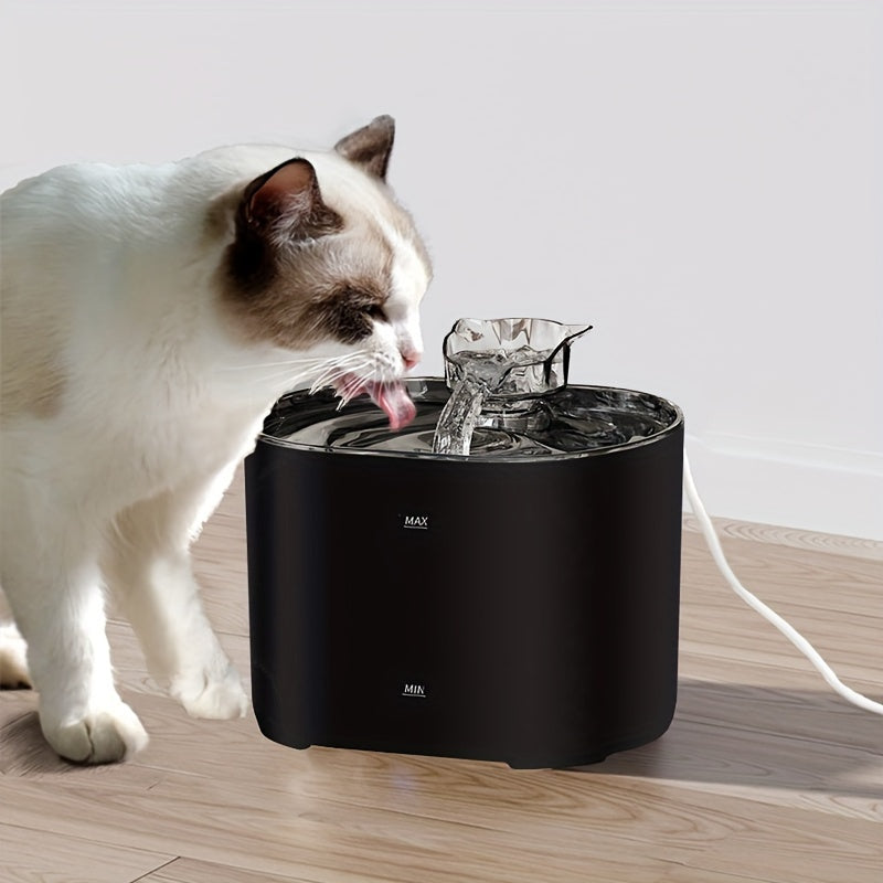 Cat Water Fountain with Ultra-Silent Pump, Fresh Filtered Water, Large Capacity, USB Powered, No Battery Needed.