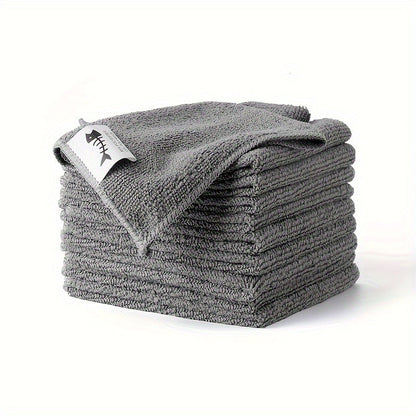 50-piece set of modern super absorbent polyester cleaning cloths, featuring knit fabric square towels for versatile household cleaning. These quick-dry towels with a space theme design are ideal for use in the kitchen, bathroom, car, and outdoors. Each