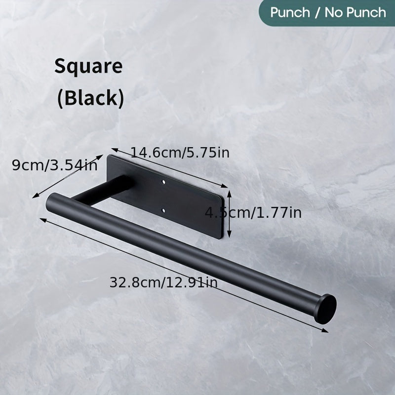 Durable Stainless Steel Kitchen and Bathroom Paper Towel Holder - Non-Perforated Easy Installation Shelf with High-Quality Materials, Strong Load Capacity, Corrosion and Rust Resistance.