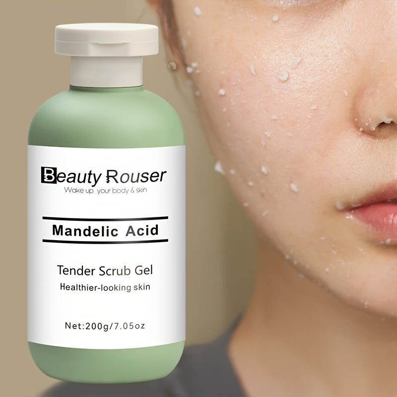 200g/7.05oz Beauty Rouser Mandelic Acid Scrub Gel - Alcohol-Free, Moisturizing with Aloe Vera & Rose, Deep Pore Cleansing for All Skin Types.