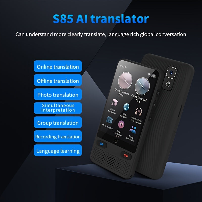 Portable two-way real-time language translator, supports 138 languages accurately both offline and with recorded photos. Ideal for travel, business, and learning.