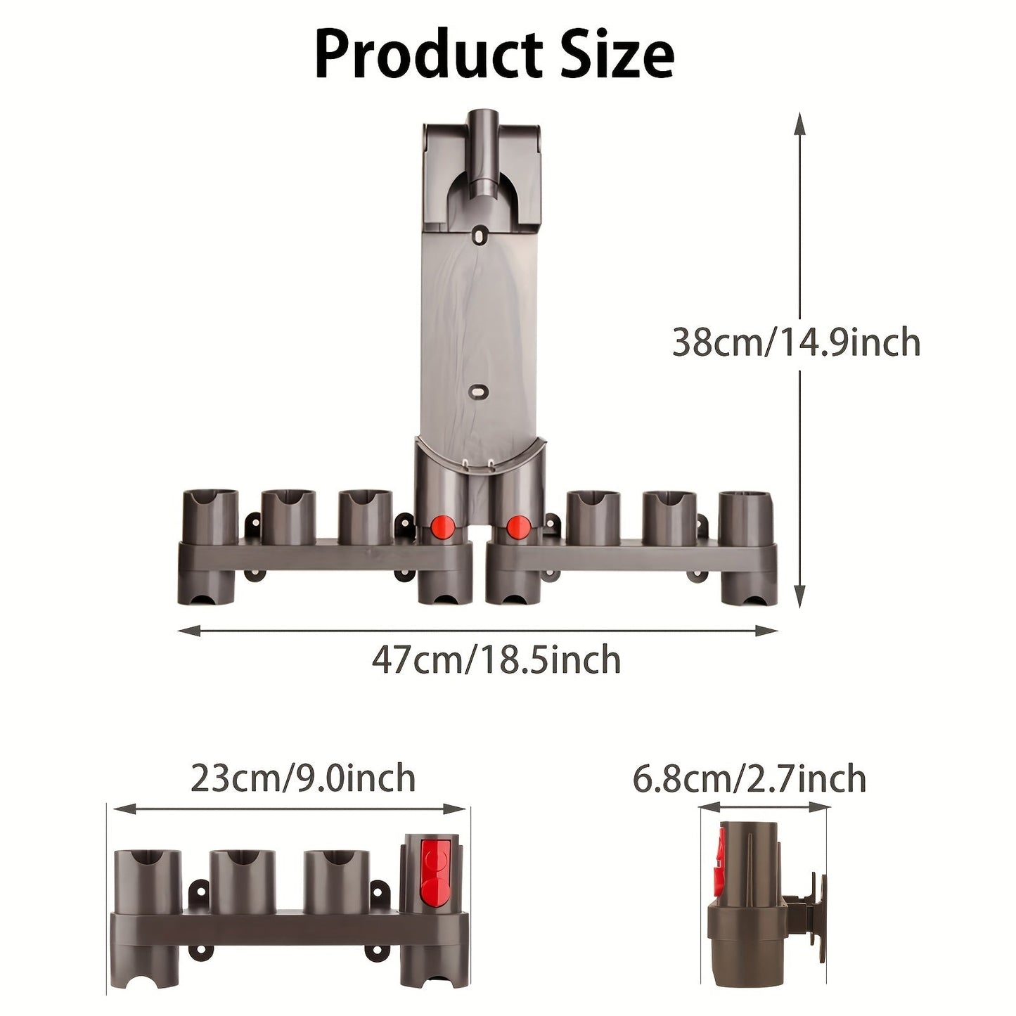 Wall Mount Accessories Organizer for Dyson Vacuum Cleaners - Suitable for V7/V8/V10/V11/V12/V15 Models - Hanging Rack and Storage Bracket Included