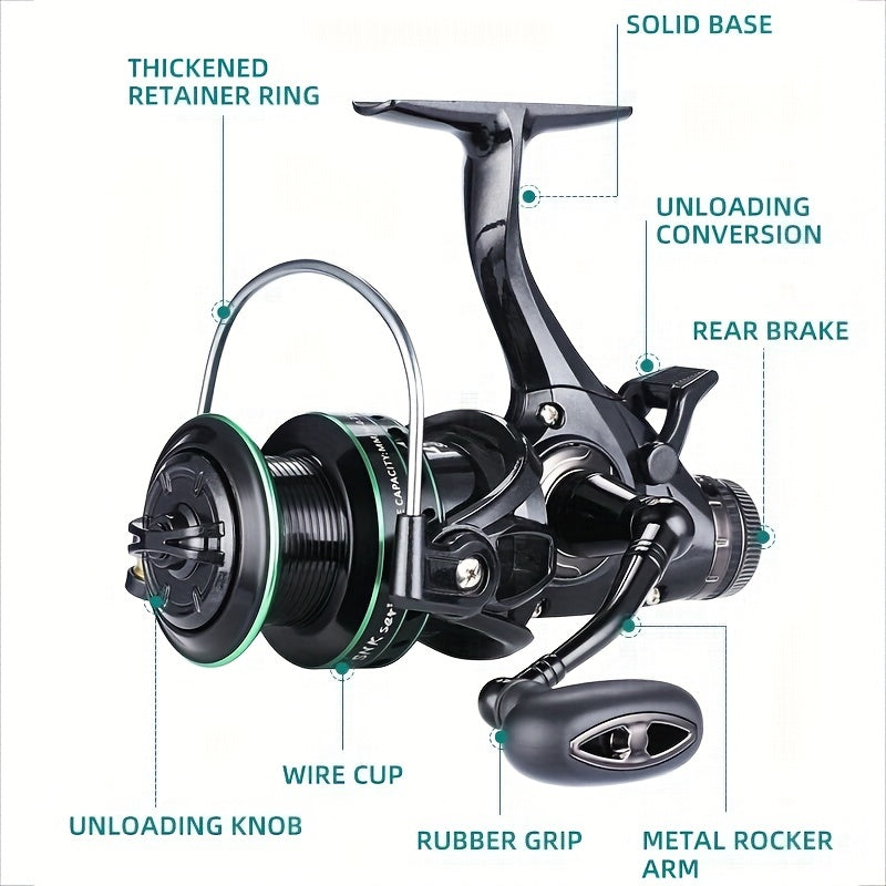 X-Sharks High-Performance Carp Fishing Reel with Ambidextrous design, 5.2:1 Gear Ratio, Durable Aluminum & Nylon Construction, Powerful Double Brake System, Ideal for Freshwater & Saltwater