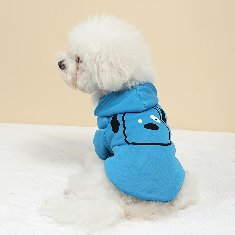 Winter pet hoodie - knit polyester pullover sweatshirt for small to medium breeds, machine washable cozy plush pet clothing.