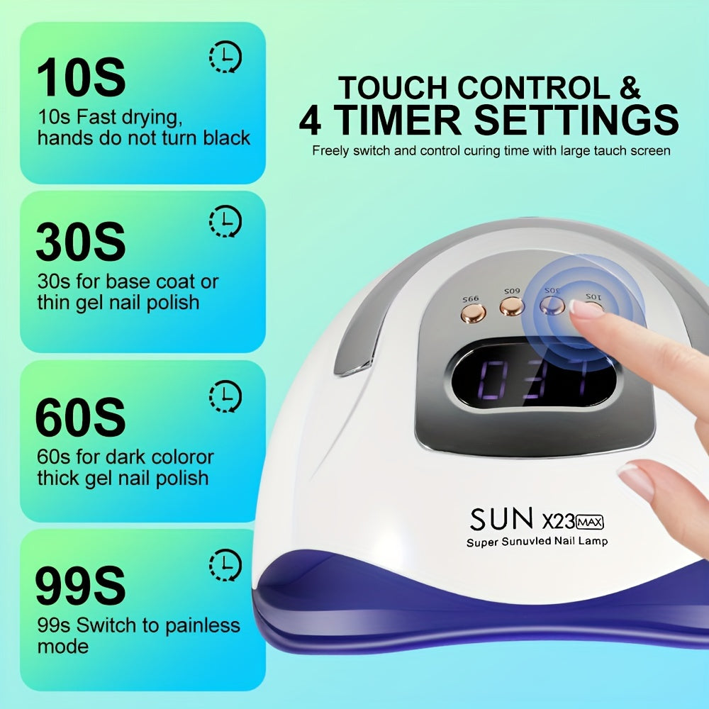 High power LED nail light machine for salon and home use, with no black hands, portable, quick-drying, and four timers.