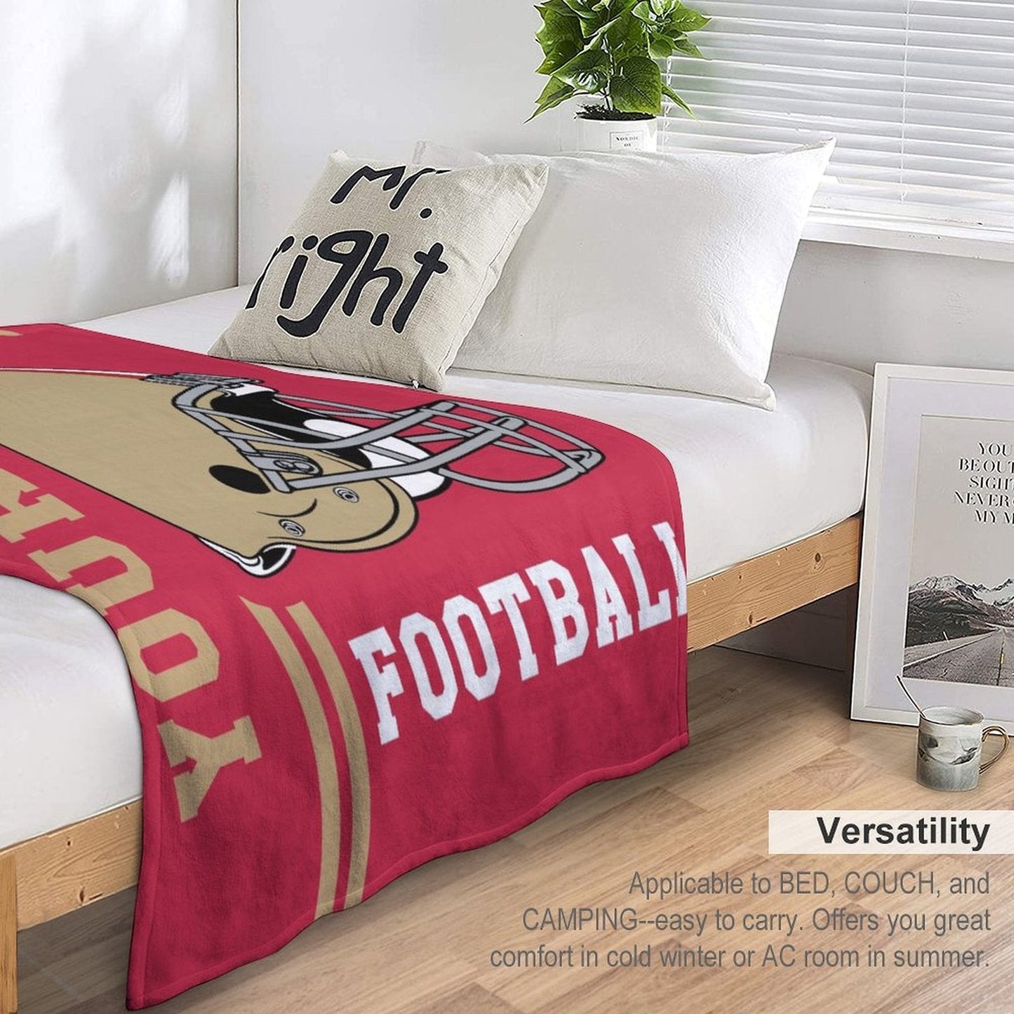 Personalized San Francisco Football Theme Hug Blanket - Custom Name Included, Ideal Gift for Men, Women, and Boys - Perfect for Sofa, Bed, or Decoration, Made of Polyester Knitted Fabric, Ideal for Fans of the Team