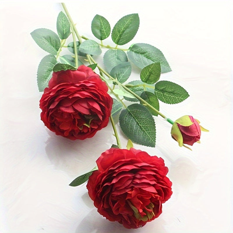 1PC European-style imitation peony, ideal for wedding season and home wedding decoration, featuring three heads.