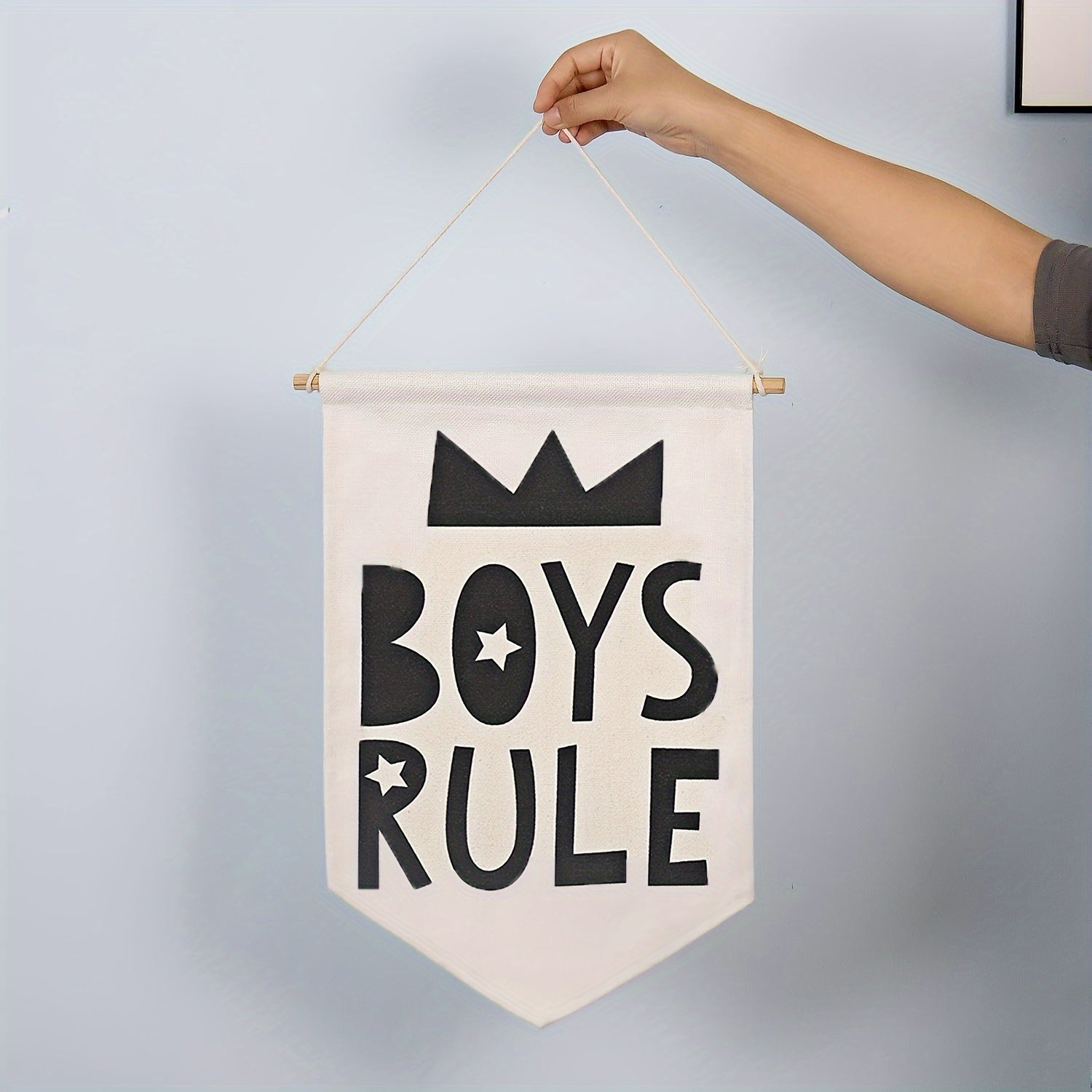 Boys' Rule Boho Wall Hanging - Inspirational Polyester Decor for Youngsters & Teens, Ideal for Living Room, Bedroom, or Classroom