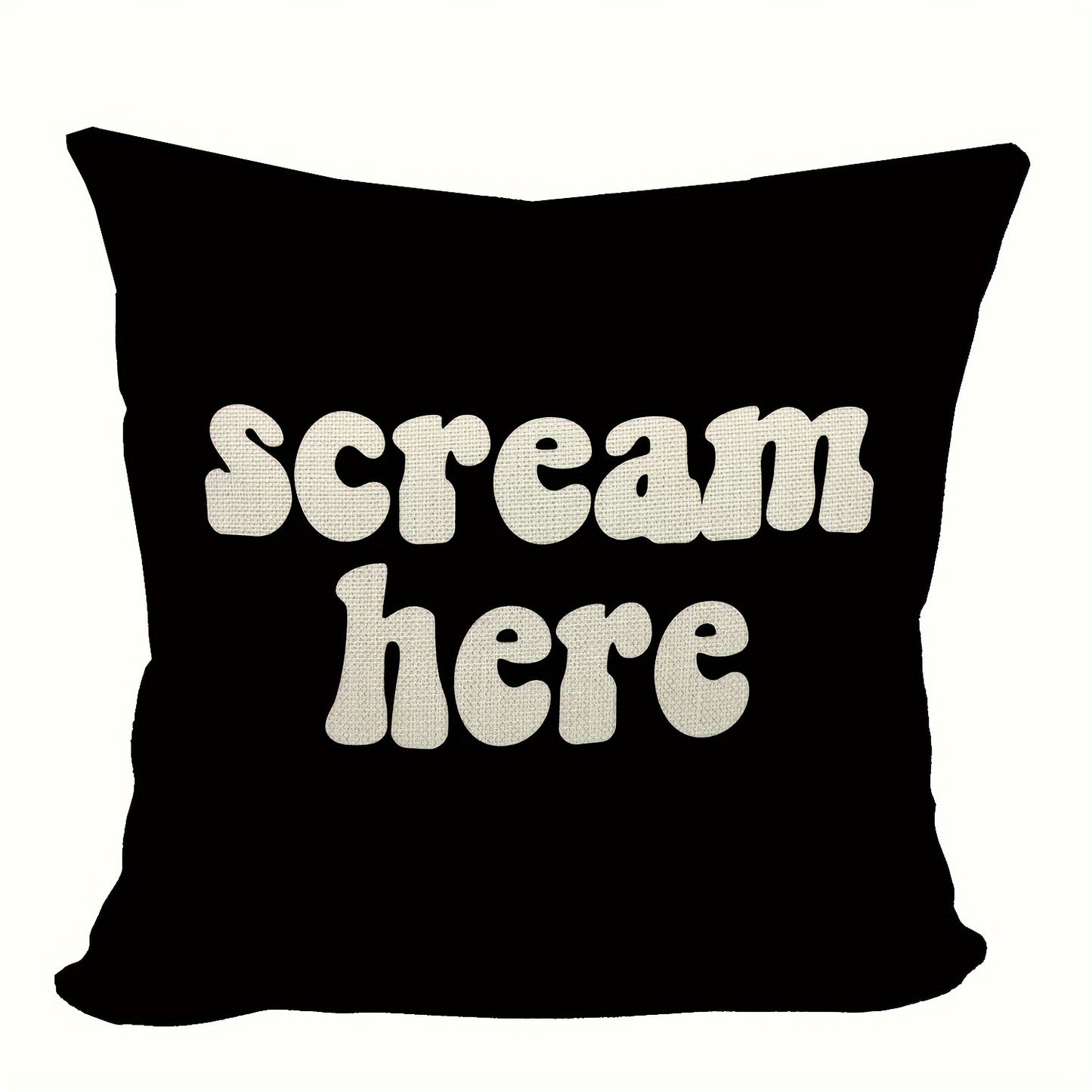 Modern Scream Throw Pillow Cover in Soft Plush Material, Zippered Accent for Home Décor, Machine Washable - 45.72x45.72 cm