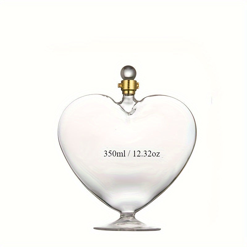 Stylish heart-shaped glass wine decanter, ideal for Valentine's Day and holiday gifts.