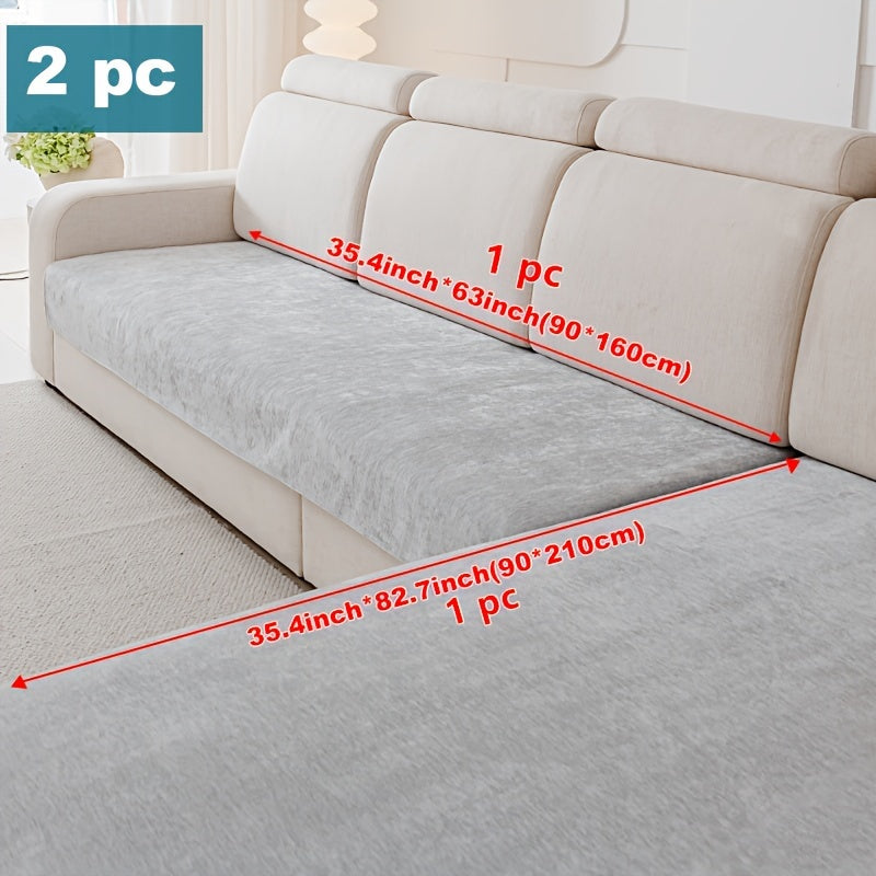 Chenille sofa protection pad set - pet-friendly, non-slip, scratch-resistant - machine washable polyester covers for various sofa sizes.