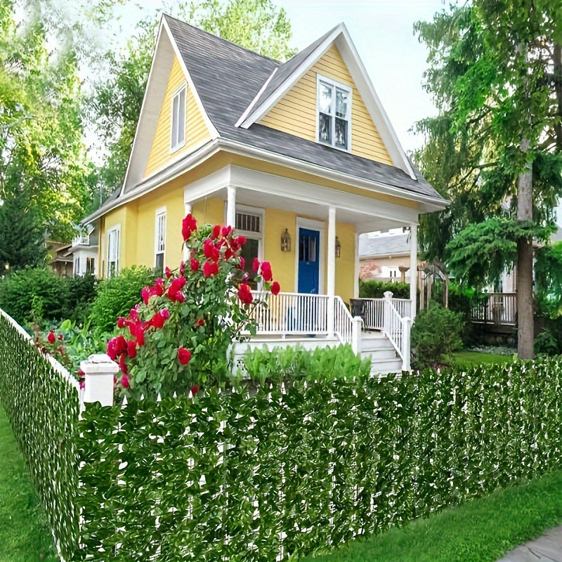 Artificial ivy privacy fence wall screen for home decor and garden decoration, perfect for reunions, holidays, and patio decor. All-season plastic plant.