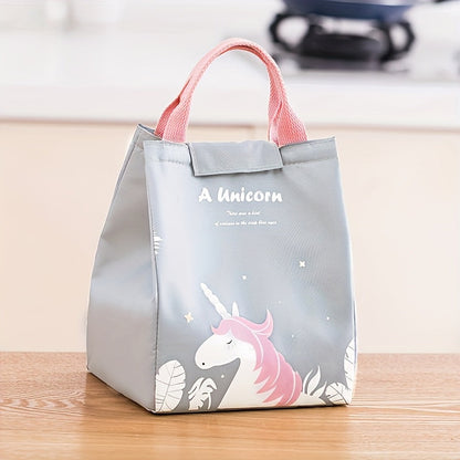 A polyester insulated lunch bag with a magical forest theme. Features animal patterns and a large capacity in a rectangle shape. Perfect for work, school, and keeping fruit stored at the right temperature. Hand wash care recommended.