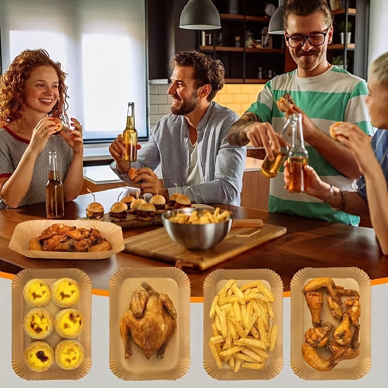 Get ready for hassle-free cooking with the 100-Pack of Extra Large Rectangular Air Fryer Liners. These non-stick, easy-to-clean liners are oven safe and perfect for baking and cooking. Say goodbye to messy cleanups and save space in your kitchen with