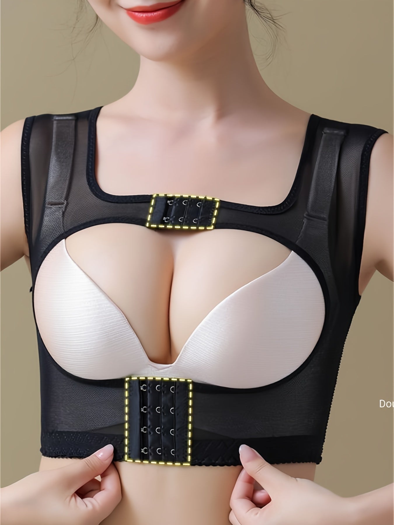 Ayollar uchun posturani to'g'rilovchi shapewear bilan push up brassier.