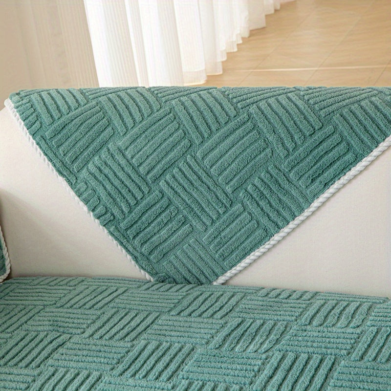 Soft, non-slip sofa cover for pet-friendly furniture protection in any room.