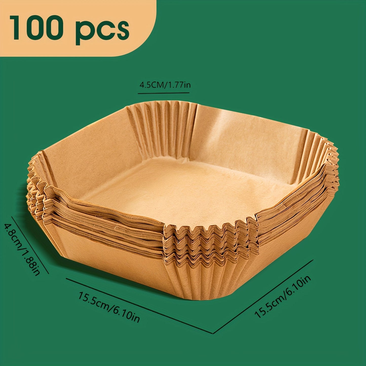 50/100pcs of Square Air Fryer Liners - Non-Stick Paper for Easy Cleaning, Perfect for Snacks and Frying in Air Fryer