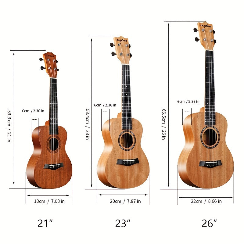 21/26 Inch Whole Mahogany/Spruce-Mahogany Soprano Ukulele Guitar, Musical Gifts, Hawaiian Mini Guitar, Eid Al-Adha Mubarak