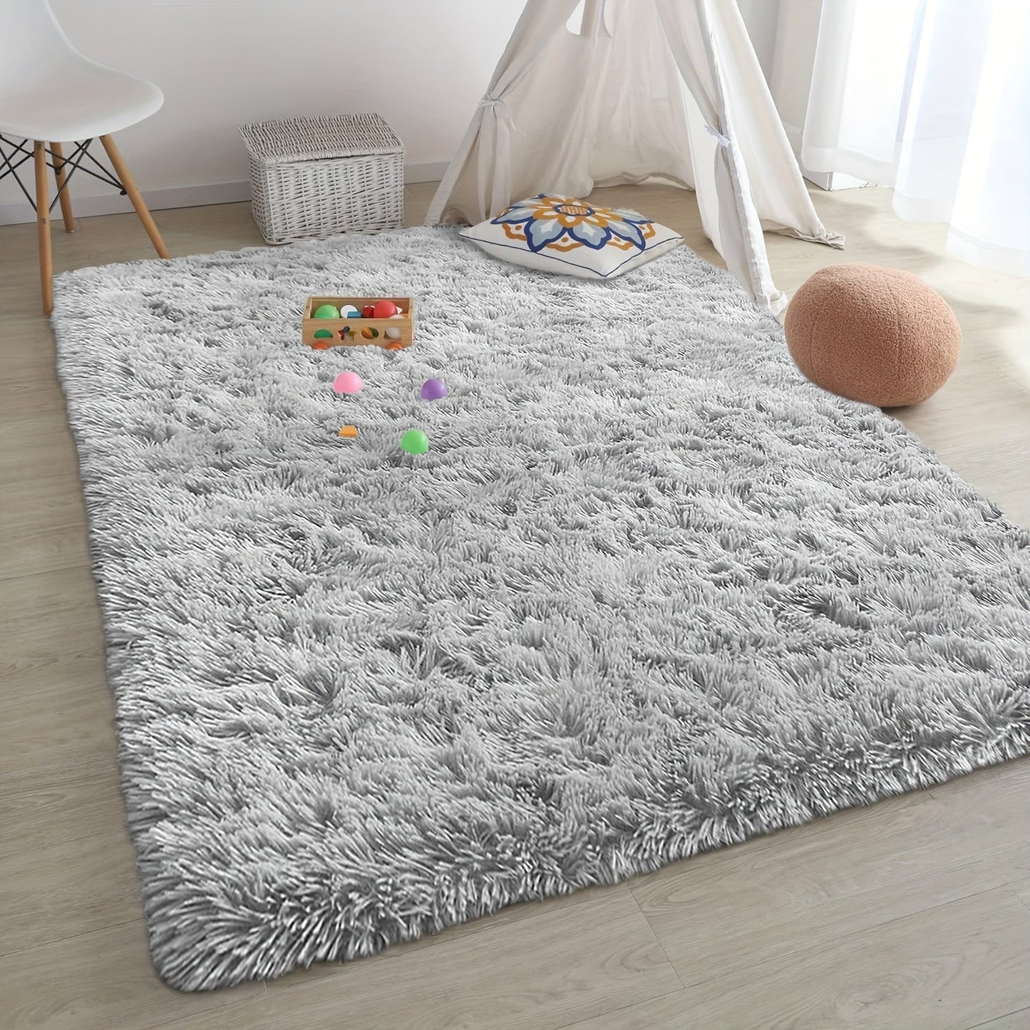 A plush carpet with thick, long hair ideal for the bedroom or living room.